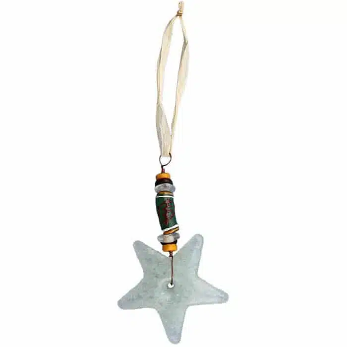 Adinkra Pendant: Gye Nyame Star - White