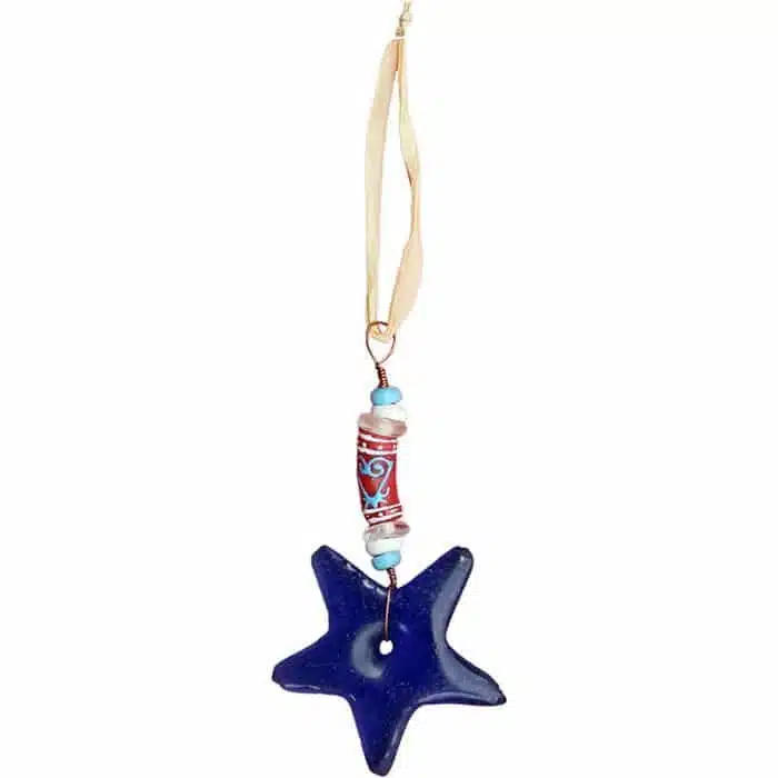Adinkra Pendant: Sankofa Star - Blue