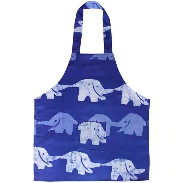 Apron Kids: Elephants - Blue-Organic