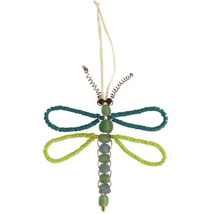 Teal dragonfly ornament