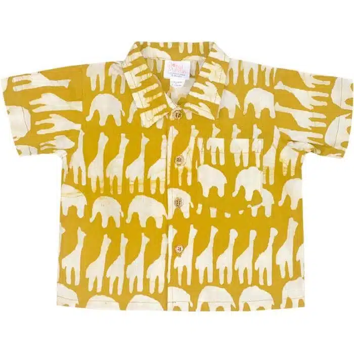Button Down Shirt: Sahara - Mustard-Organic