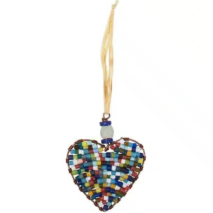 Rainbow heart ornament