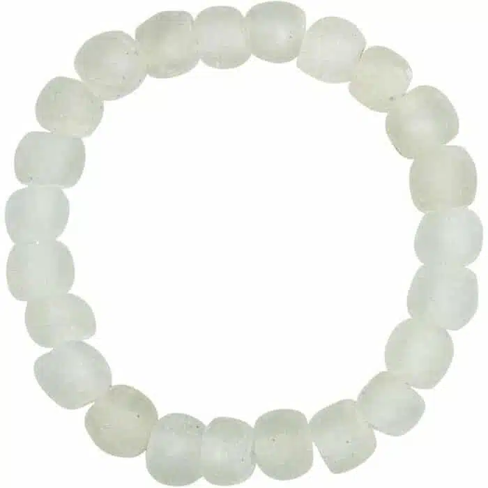 Glass Pearls: Bracelet - White