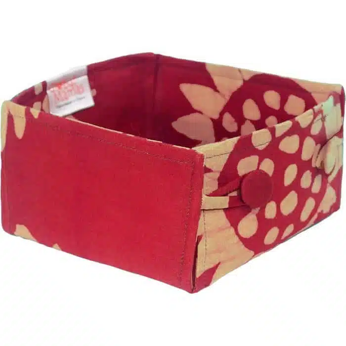 Button Basket Mini: Sunflower - Red-Organic