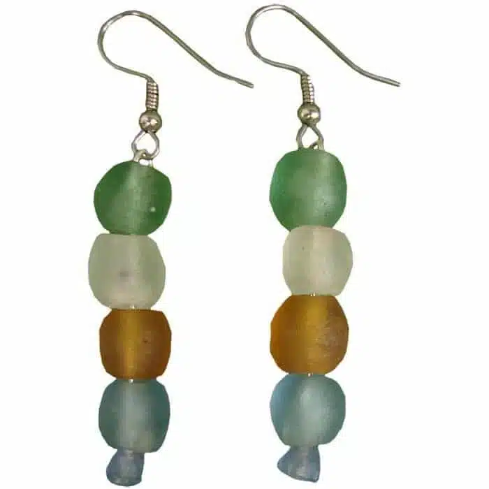 Glass Pearls: Earrings - Rainbow
