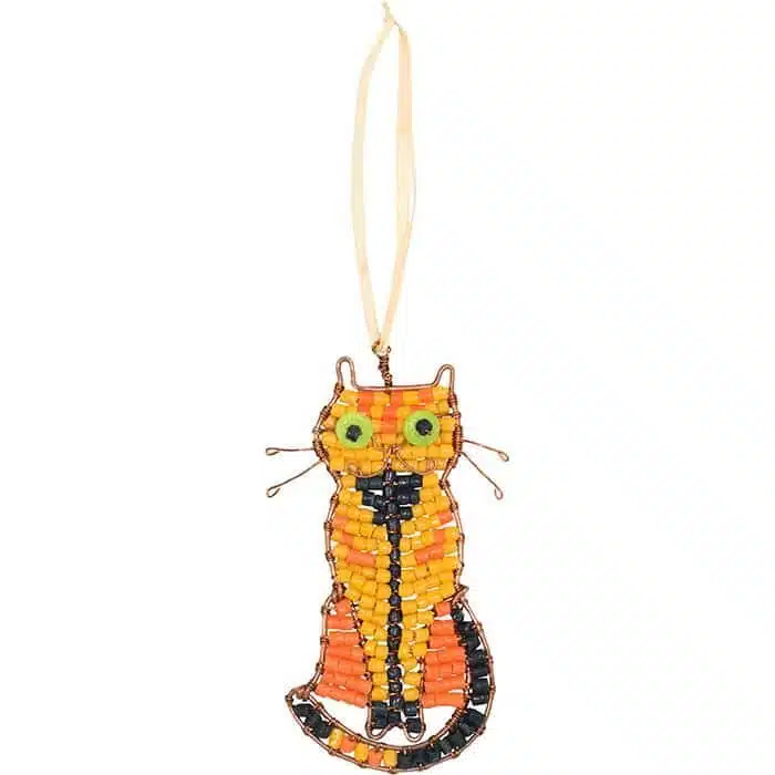 Orange tabby cat ornament