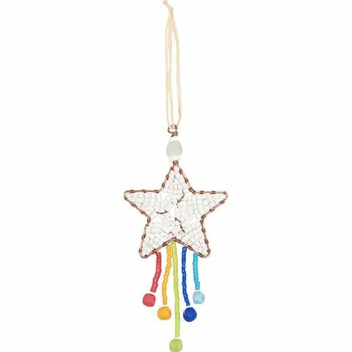 Rainbow shooting star ornament