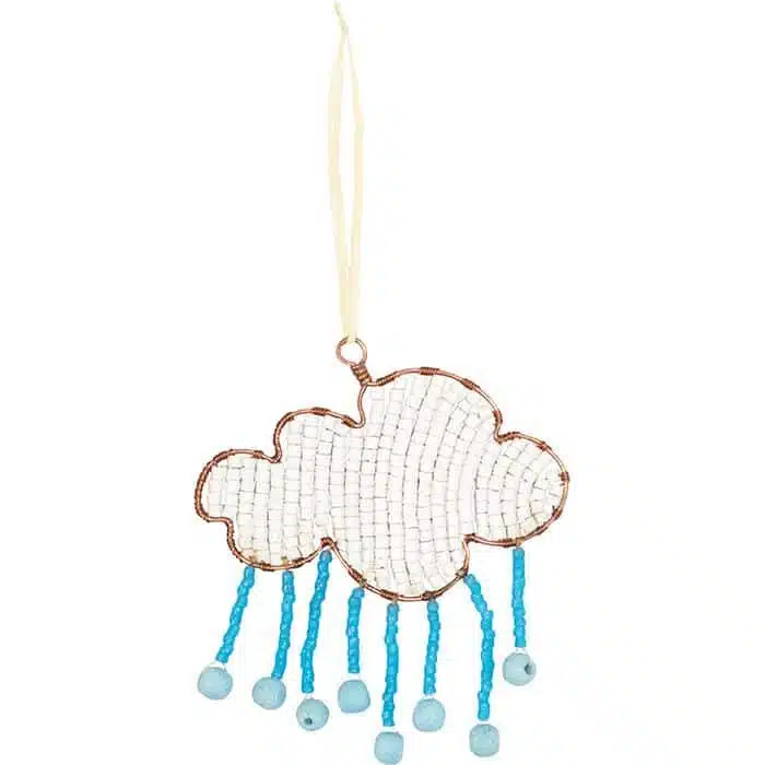 White silver lining ornament