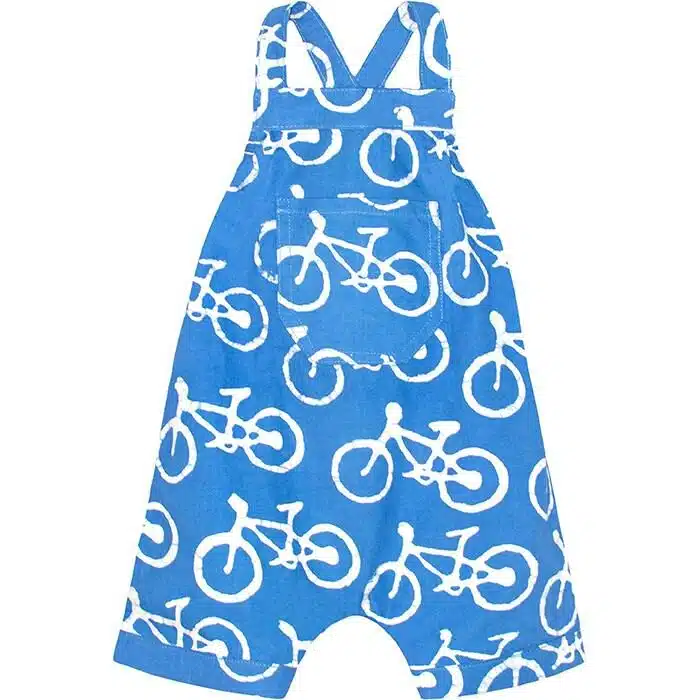 Romper: Bikes - Blue-Organic