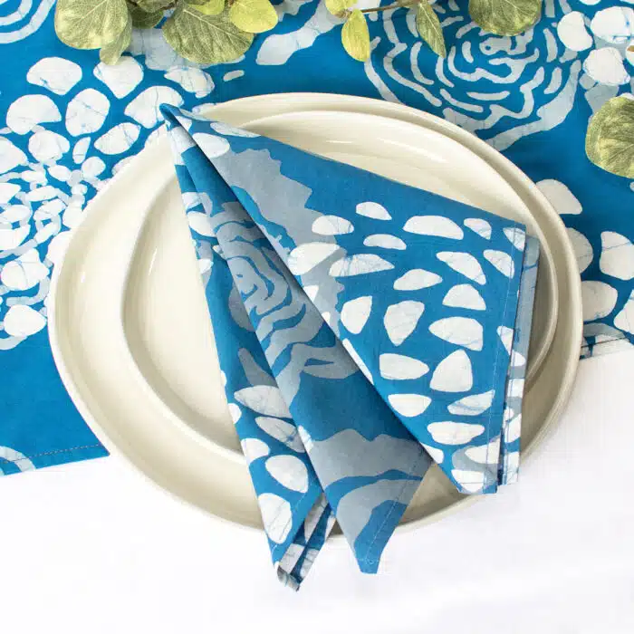 Napkin: Blooms - Indigo-Organic