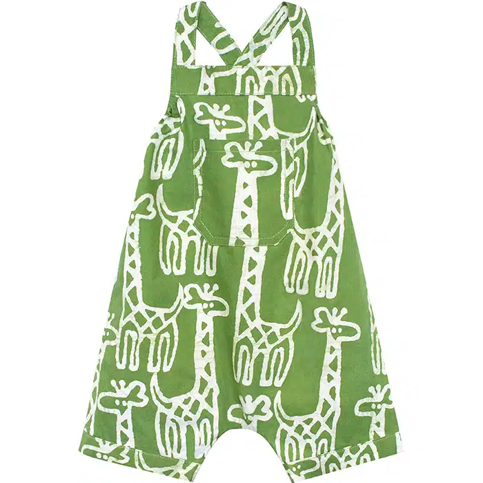 Romper: Giraffe - Olive-Organic