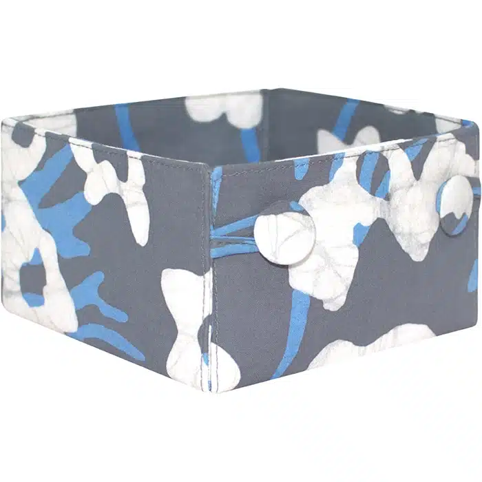 Button Basket Mini: Painted Floral - Charcoal-Organic