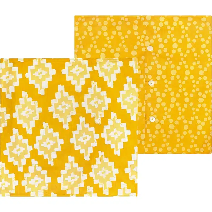 Pillow Covers-Set of 2: Ikat - Gold-Organic