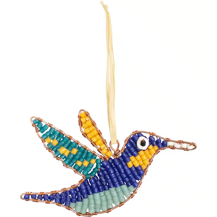 Ornaments: Bird Hummingbird - Teal