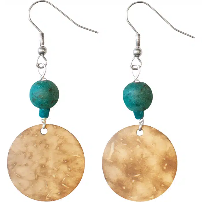 Coconut Dangle: Earrings - Teal