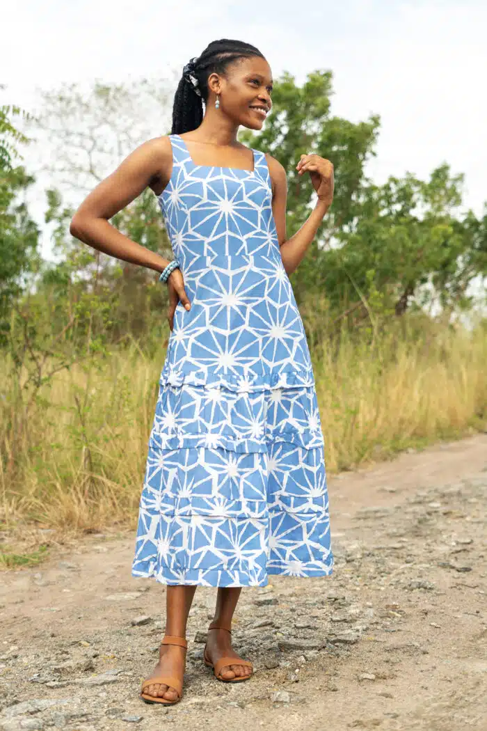 Riviera Dress: Tiles - Stone-Organic