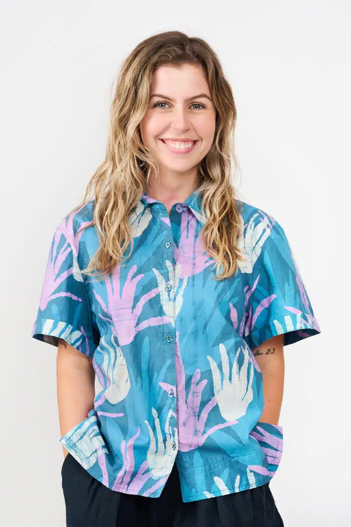 Camp Shirt: Aloe - Teal-Organic