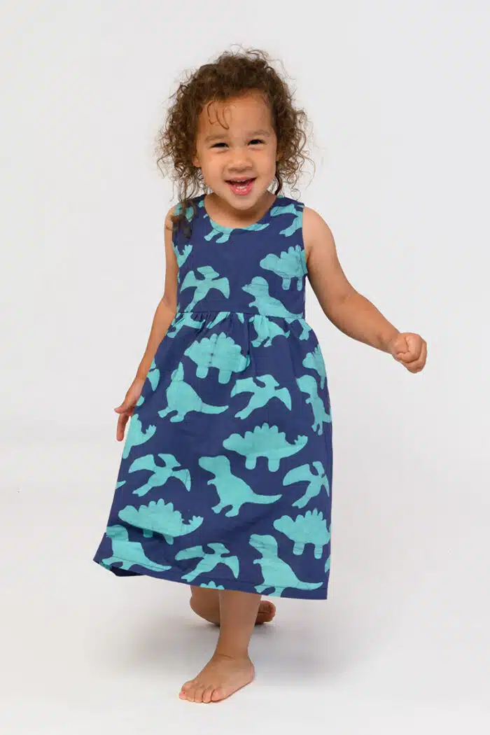 Sundress: Dinos - Navy-Organic